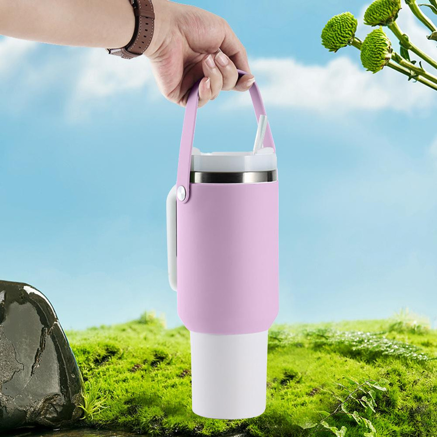 Love Home Garden Tassenschutzhülle mit tragbarem Griff für 40 oz Wasserflaschen in Schwarz, Pink, Gelb und Lila - Bild 3