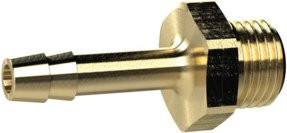 Riegler Einschraubschlauchtülle aus Messing in Gold, G 3/8 links, für Schlauch mit Innendurchmesser 6 mm, SW19 - Bild 1