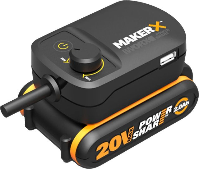 Worx MakerX Akku-Adapter HubX WA7161 in Schwarz mit USB-C und USB-A Anschlüssen - Bild 1