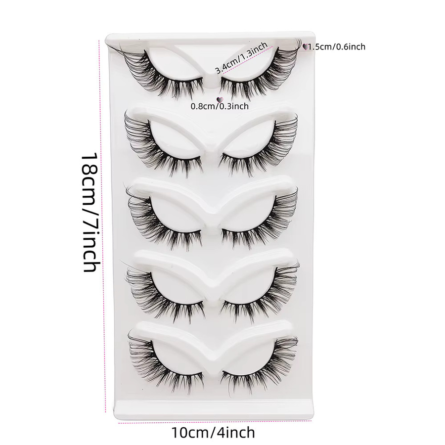 LIMEIKAI Cat-Eye-Wing-Wimpern, schwarz, 5 Paar, Unisex - Bild 2