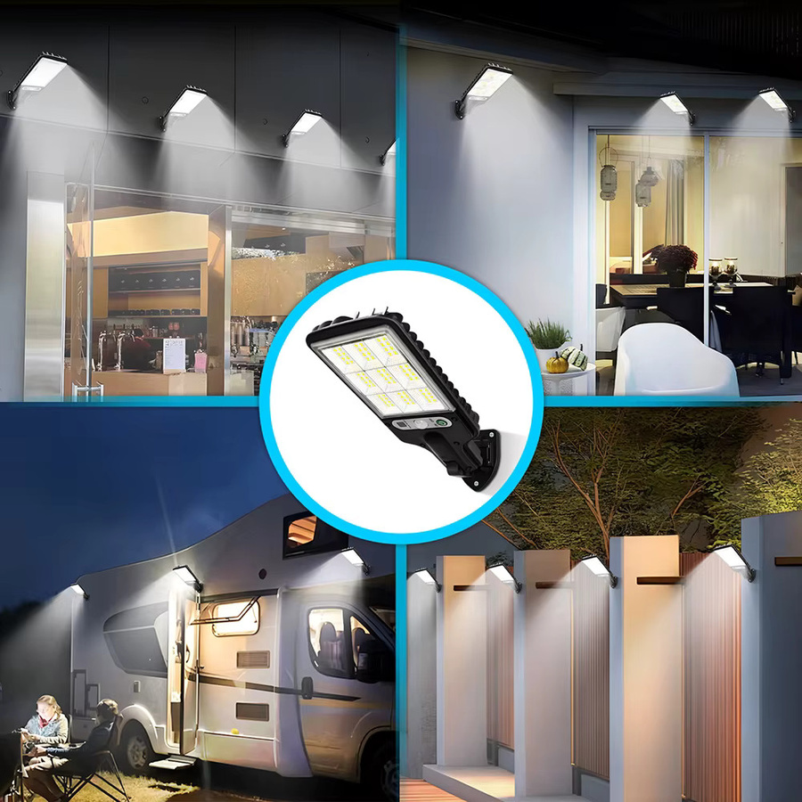 Solar Outdoor LED Flutlicht Schwarz Drahtlose Sicherheitslampe für Garten Terrasse und Einfahrt - Bild 2