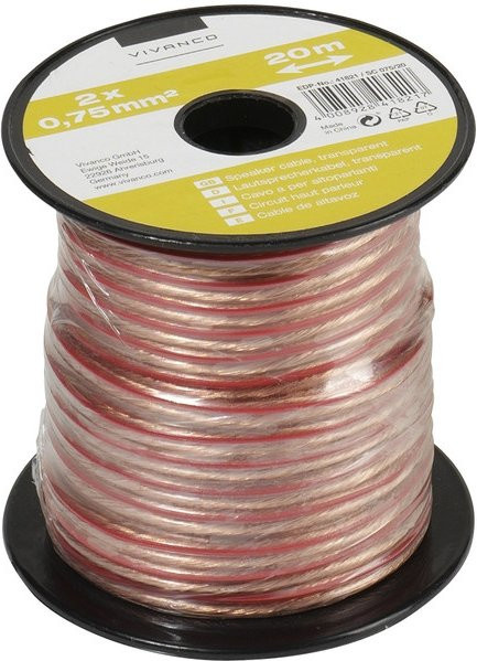 Vivanco Lautsprecherkabel transparent, 2x 0,75 mm², 20 m - Bild 1