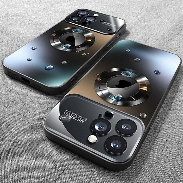 Reggo MagSafe Handyhülle mit Kameraschutz in Titanium Metallic Matt für iPhone 11 bis iPhone 17 Pro Max Plus, Schwarz - Bild 1