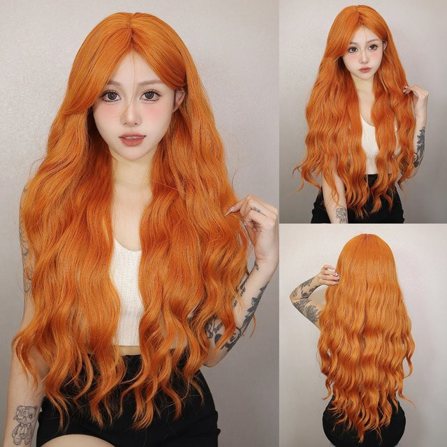 EASIHAIR Perücke, lange Wasserwellen, Orange, Damen - Bild 1