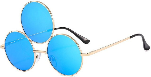 Dress U Up Fashion Sonnenbrille Hip Hop Street Shot Punk, randlos, round, metal, blue, men - Bild 1