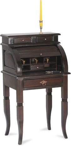 SIT Sekretär SAMBA aus Akazienholz in Schwarz, B: 55 cm, H: 100 cm, T: 41 cm - Bild 2