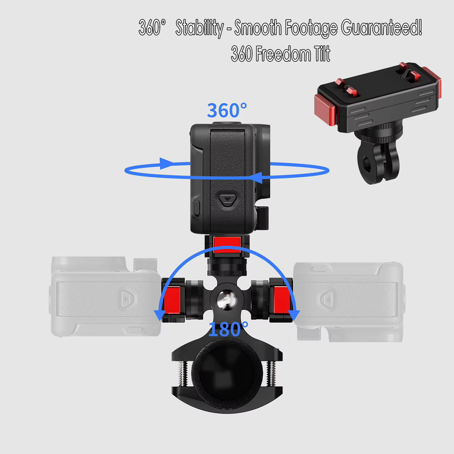 FEICHAO Magnetische Aluminium Kamerahalterung für Insta360 Ace Pro mit Schnellverschluss-Stativadapter 1/4 Zoll in Schwarz - Bild 3