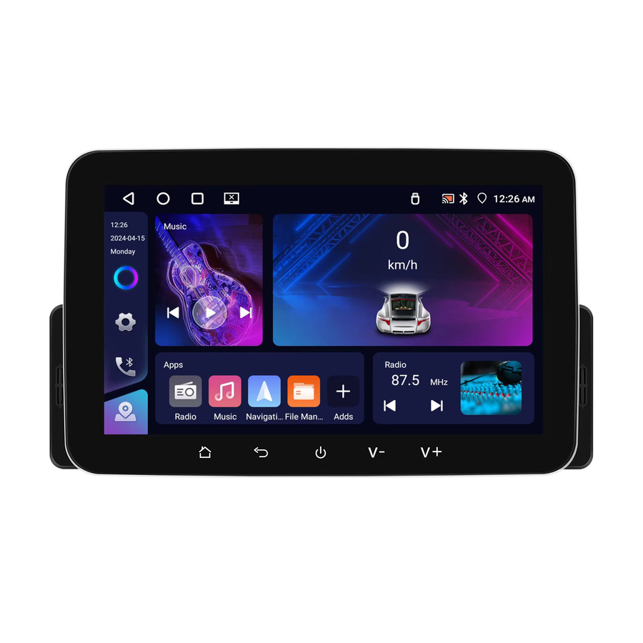 Podofo Android Autoradio mit CarPlay, 64 GB Speicher, WiFi, Bluetooth, GPS und DSP Navigation in Schwarz - Bild 6
