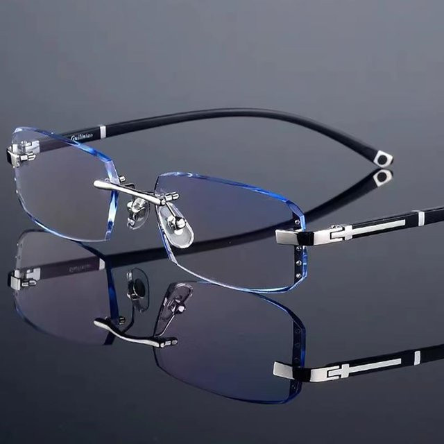 KLASSNUM Lesebrille, randlos, rechteckig, Metall, transparent, Herren - Bild 1