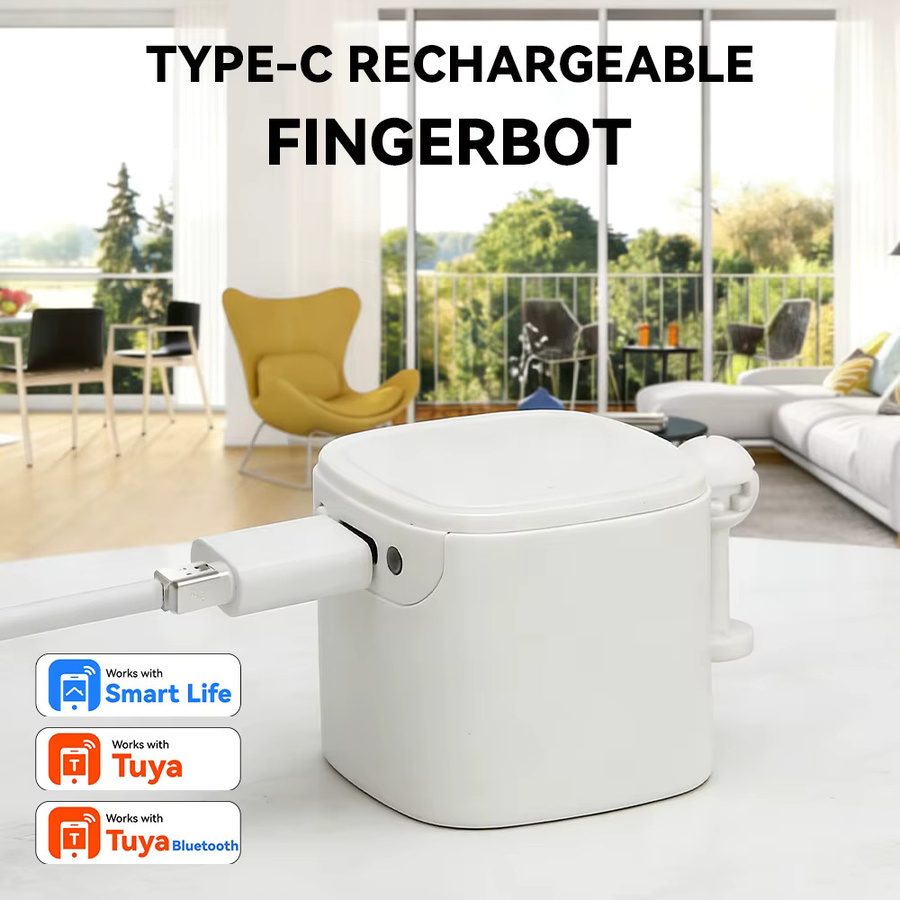 Tuya Smart Bluetooth Tastenroboter als DIY Nachrüstwerkzeug und physischer Fingersimulator zur Steuerung von Tastenschaltern via Smart Life App, kompatibel mit Alexa und Google Home, in Weiß oder Beige - Bild 2