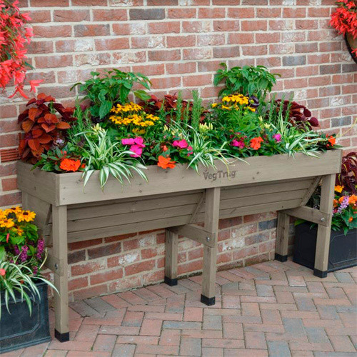VegTrug Hochbeet Wallhugger aus Zeder in Greywash, Farbe: Grau, B/T/H: 103 x 46 x 80 cm - Bild 2