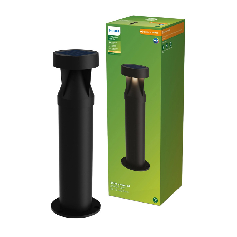 Philips Avery Solar LED Sockelleuchte mit Sensor in Schwarz - Bild 2