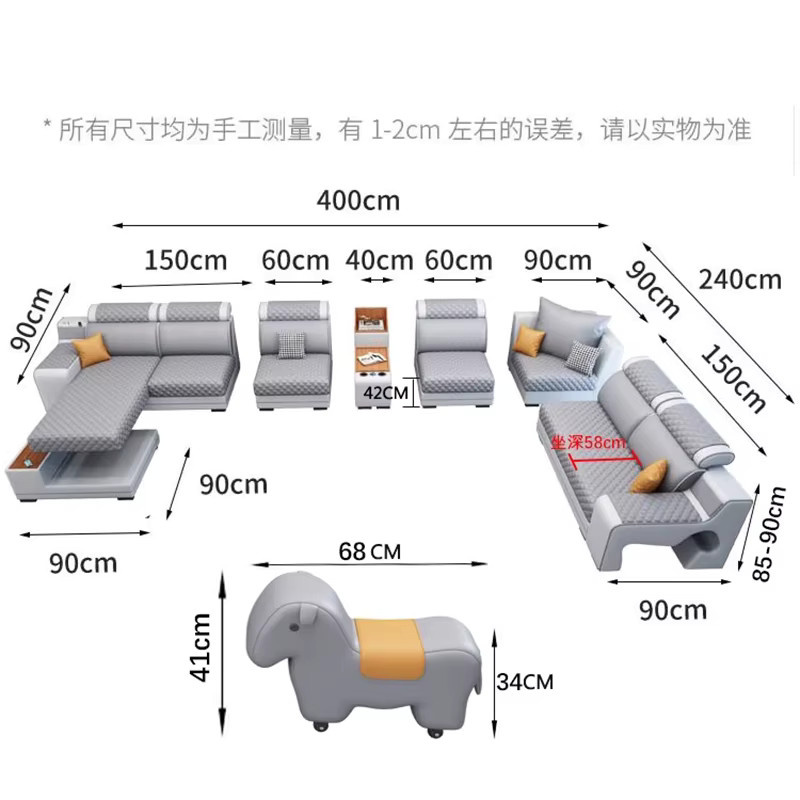 UOSU Modernes 2-Sitzer Wohnzimmersofa mit USB-Ladefunktion und Polsterung - Bild 2