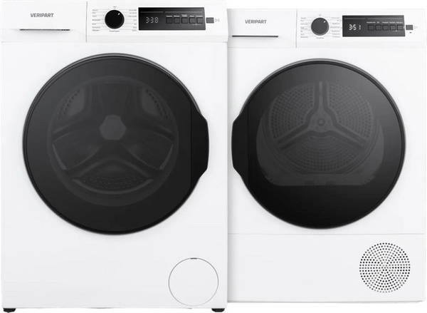 Veripart Waschmaschine VPWM1400A28WDE und Wäschetrockner VPDR8EWDE Set, Weiß, Freistehend