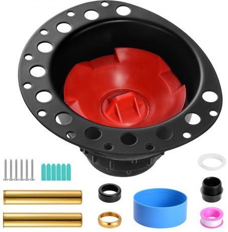 VEVOR ABS-Ablaufset für Badewannen mit ABS-Adapter und 2 Messing-Rohrstücken, B/T/H: 17,8 x 15,8 x 10,2 cm - Bild 1