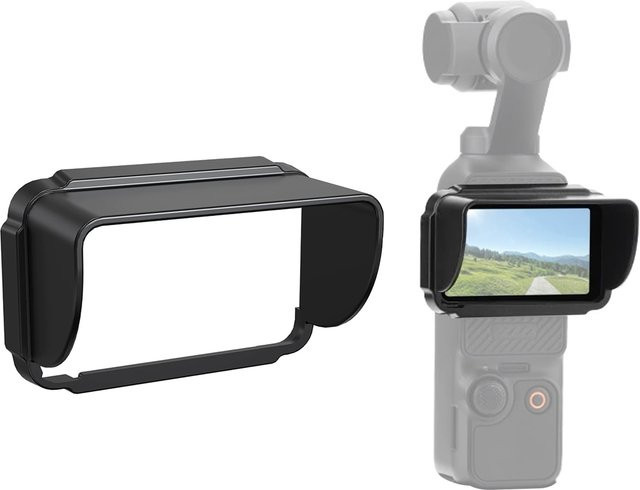DJI Osmo Pocket 3/4 Bildschirm-Sonnenschutz in Schwarz aus hartem ABS für verbesserte Sichtbarkeit bei hellem Licht - Bild 1