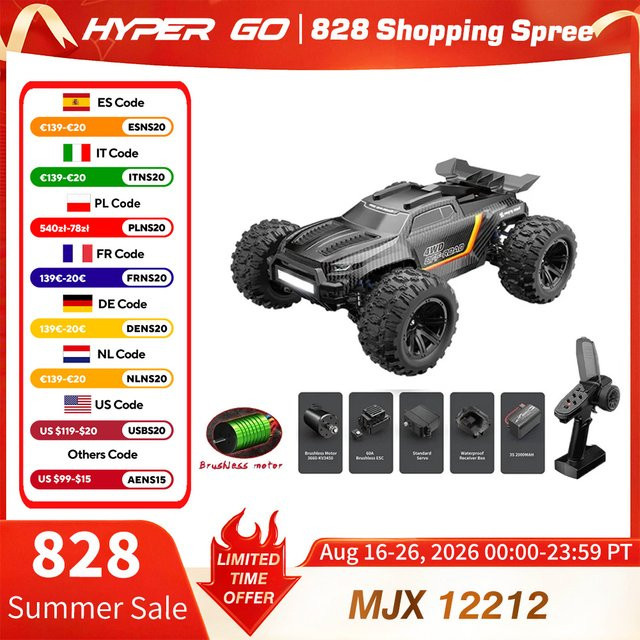 MJX 12212 Monster Truck, ferngesteuertes Auto, 1:12, Allradantrieb - Bild 1