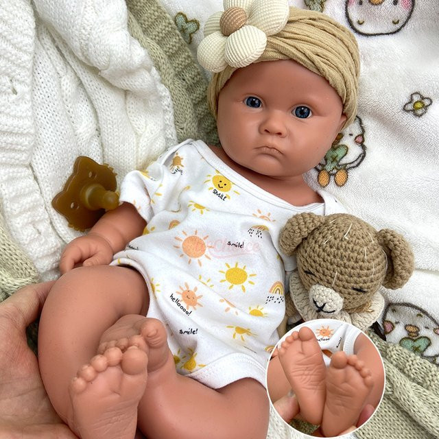 Lebensechte Silikon-Reborn-Puppe, Mädchenpuppe, 45cm, mit offener Mundöffnung, anatomisch korrekt - Bild 1