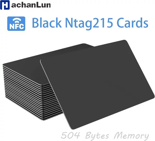 HACHANLUN NFC-Karten Ntag215, wiederbeschreibbare NFC-Tags in Schwarz, 504 Bytes Speichergröße - Bild 1