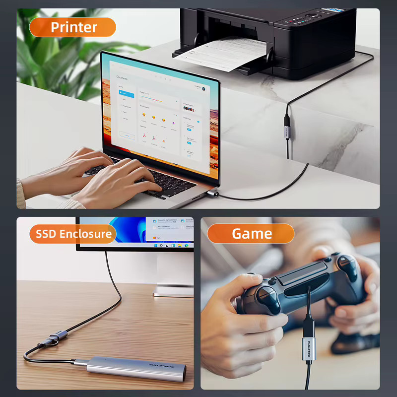 CABLETIME USB-A-Verlängerungskabel USB 3.0 mit 5 Gbit/s Datenübertragungsgeschwindigkeit für Drucker, SSD-Gehäuse und Spiele - Bild 3