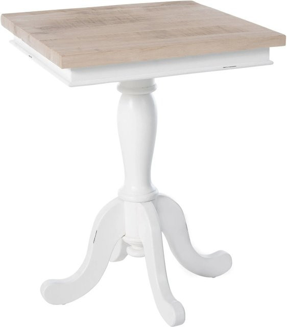 DELUKE Beistelltisch YLVA quadratisch aus Mindi-Holz in Weiß, B/T/H: 70 x 70 x 75 cm - Bild 1
