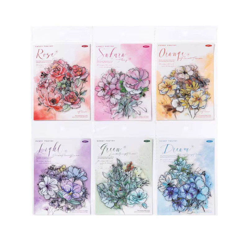 20 Blatt Aquarell-Blumen-Aufkleber mit bunten Blumenmustern für dein Tagebuch und DIY-Bastelprojekte - Bild 1