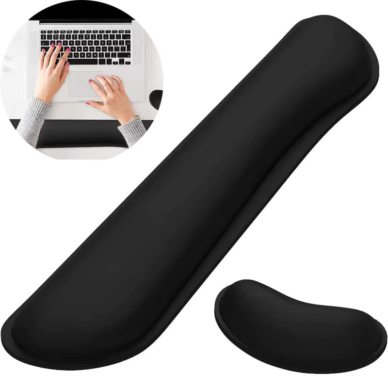 Ergonomisches Handgelenk-Kissen aus Memory Foam für Tastatur und Maus von KAFNHCKA in Schwarz - Bild 2