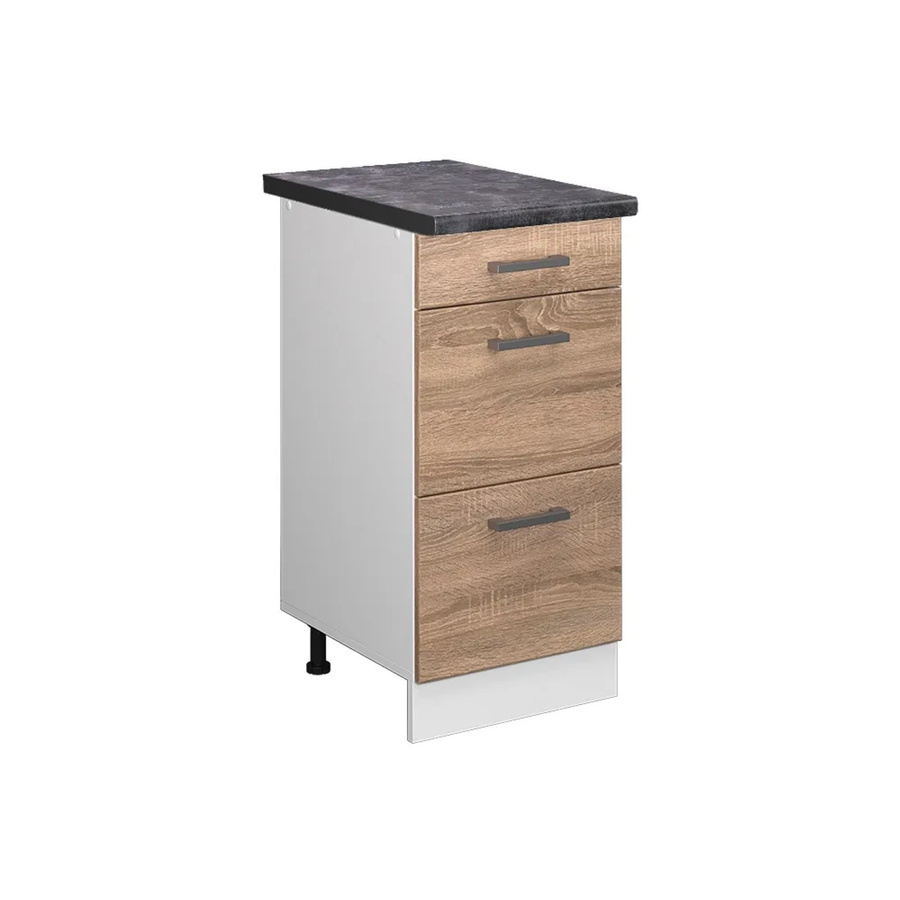 Vicco Küchenunterschrank R-Line Sonoma/Weiß mit Schubladen und Türen, B/T/H: 40 x 60 x 81,6 cm - Bild 2