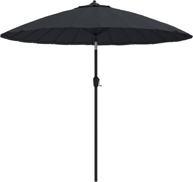 vidaXL Sonnenschirm mit Aluminium-Mast und Polyesterbespannung in Schwarz, Höhe: 270 cm - Bild 1
