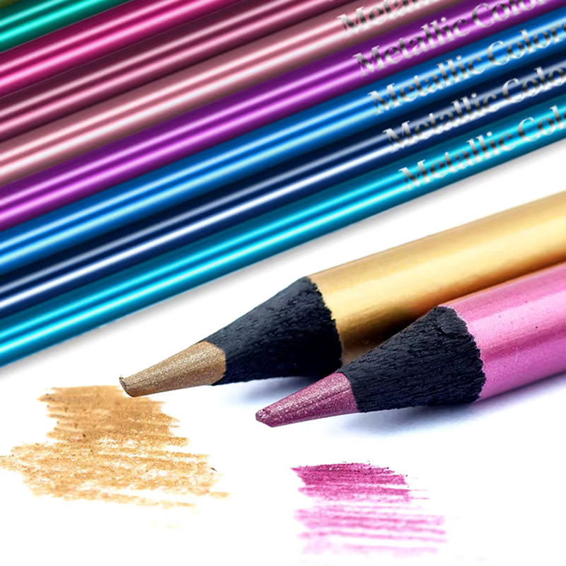 12 Farben Metallic-Buntstifte in Multicolour für Kinder und professionelle DIY-Kunstprojekte zum Zeichnen und Skizzieren - Bild 5