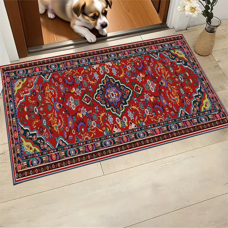 VIKAMA Böhmischer Vintage-Parsischer Teppich, rutschfeste Bodenmatte für Wohnzimmer, Schlafzimmer und Küche - Bild 3