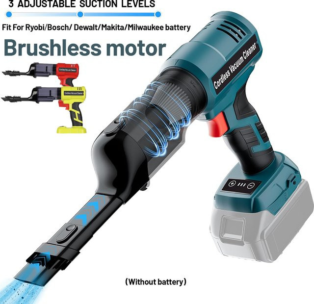 Tragbarer kabelloser Handstaubsauger von Bosch in Blau für 18V Akkus zur Entfernung von Tierhaaren - Bild 1