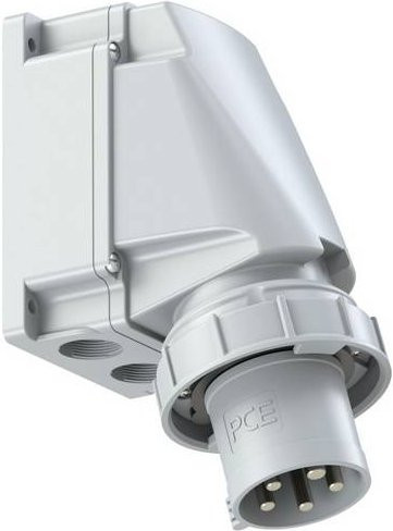 PC Electric Power Twist 535-1 CEE Wandstecker 63A 5polig grau IP67 bündig montiert - Bild 1