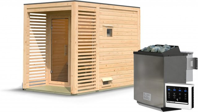 Saunahaus ANGKOR 1 mit 9.0 kW BioKombiofen und Steuergerät, B/T/H: 191 x 276 cm, Wandstärke: 38 mm - Bild 1