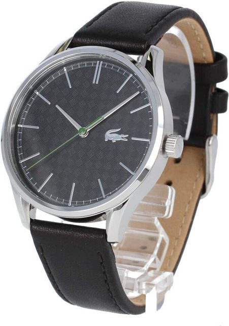 Lacoste Armbanduhr, Quarz, Edelstahl, Leder, Schwarz, Herren, 42 mm - Bild 1