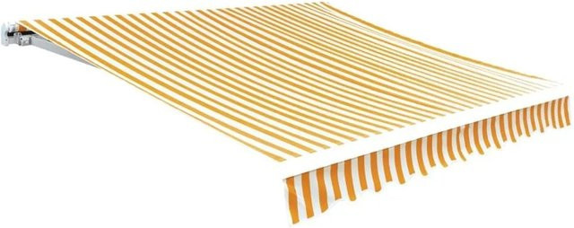 vidaXL Markisenbespannung aus Polyester in Gelb und Weiß, B/T: 6 x 3 m, ohne Rahmen - Bild 1