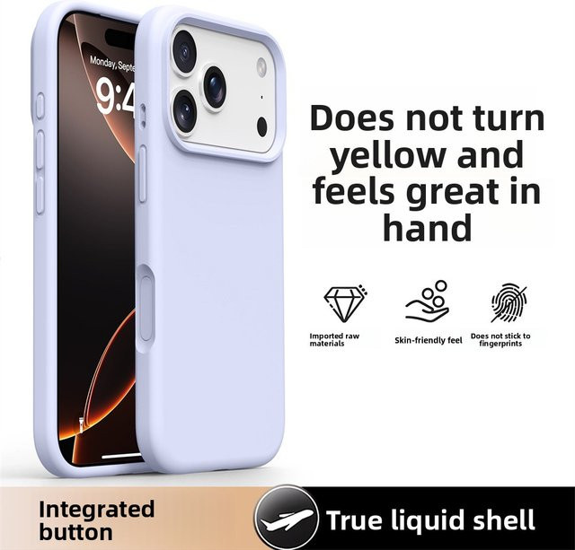 szHAIyu Silikon Handyhülle für iPhone 17 Pro Max und iPhone 16 Pro, luxuriöses weiches Design, stoßfester Schutz, Farben: Blau und Lila - Bild 1
