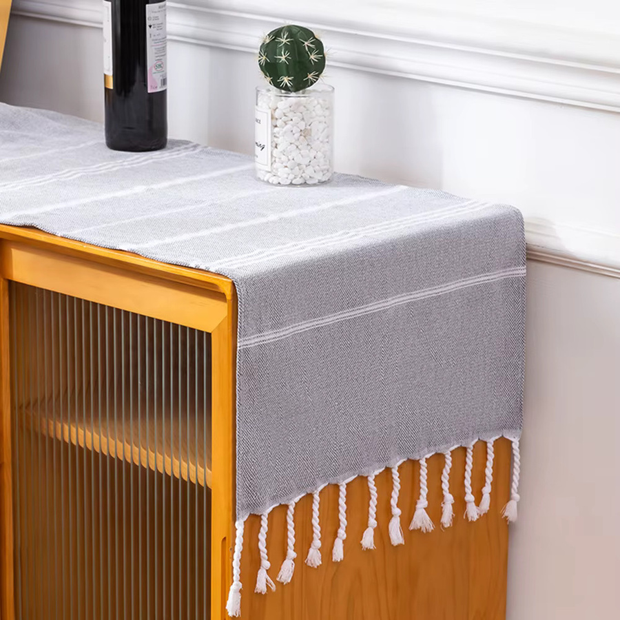 YEUZLICOTTON Handtuch-Set aus türkischer Baumwolle, gestreift, Lila, B/T/H: 100 x 40 x 12 cm - Bild 2