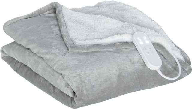 Elektrische Decke HOMCOM in Grau mit 10 Temperaturniveaus, Timer und LED-Display, B/B: 180 x 130 cm, maschinenwaschbar - Bild 1