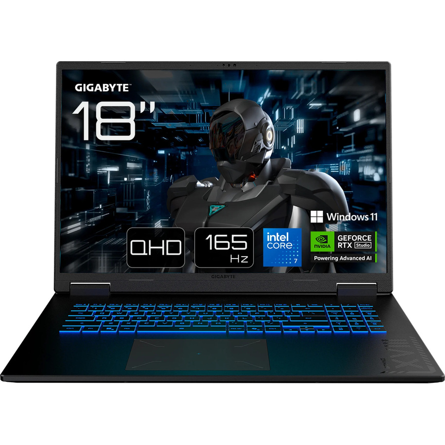 Gigabyte Gaming Notebook A18 PRO in Schwarz mit 18 Zoll WQXGA Display, Intel Core 7 240H, 32GB RAM und 1TB SSD, Deutsche QWERTZ Tastatur - Bild 2