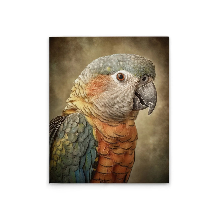 Tadessi Leinwandbild Papagei in Orange und Multicolour, B: 40 cm, H: 50 cm, Querformat - Bild 2
