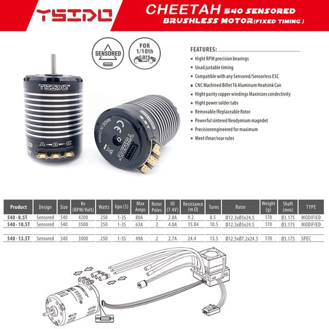 Ysido Sensored Cheetah, RC Drift Auto, bürstenloser Motor - Bild 1