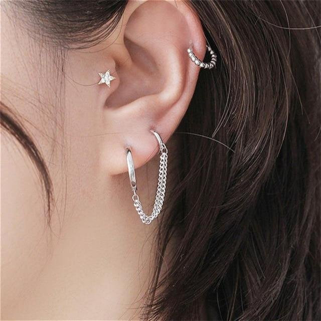 YIRAN Jewelry Ohrringe, Gold, Zinklegierung, Damen, Mond Stern - Bild 1