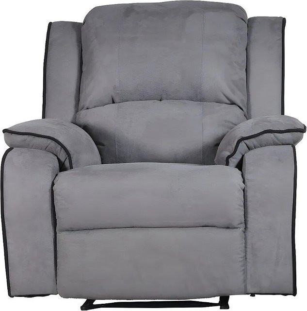 Relaxsessel Hernani von Vente-unique in Grau aus Microfaser mit einer Breite von 100 cm - Bild 1