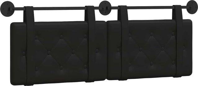 vidaXL Polsterpaneel aus Kunstleder in Schwarz, Wandmontage, B/H/T: 150 x 55 x 5 cm - Bild 1