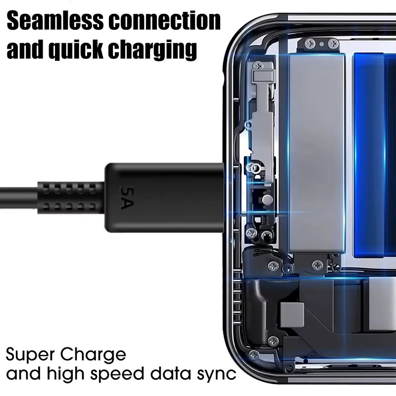 PD 45W Dual USB-C Schnellladekabel 5A mit Datenübertragung in Schwarz - Bild 3