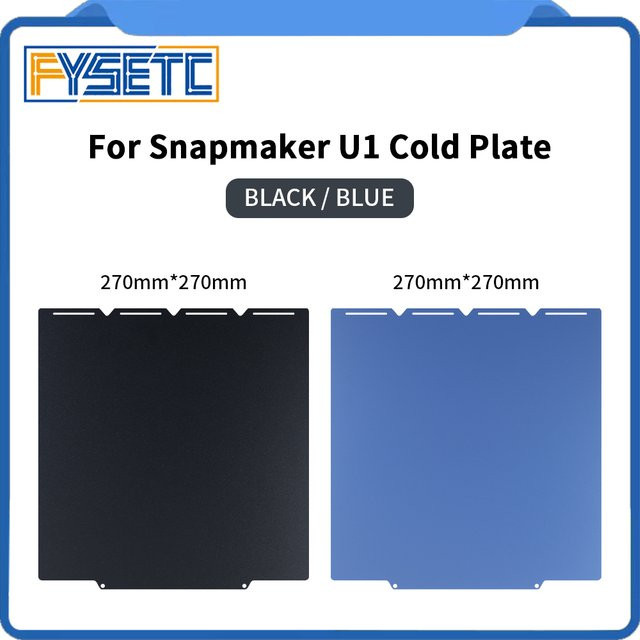 FYSETC Verbesserte Bauplatte aus Stahlblech mit doppelseitigem Druck für Snapmaker U1 3D-Drucker, B/B: 270 x 270 mm - Bild 1