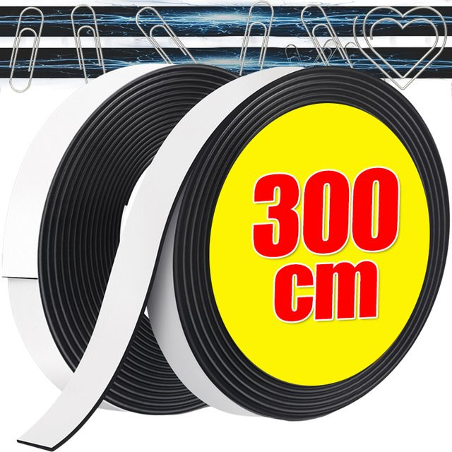 Selbstklebendes Magnetband in Schwarz und Weiß, flexibles Magnetband für Kühlschrank, Whiteboard und DIY-Projekte, doppelseitig klebend - Bild 1