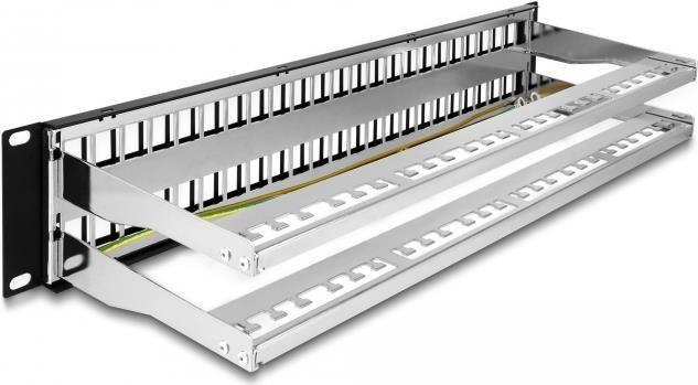 Delock Patchpanel Blindblech Schwarz 2U 19 Zoll 48 Ports - Bild 1
