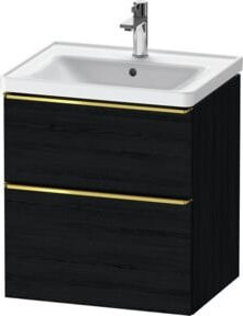 Duravit Waschtischunterschrank D-Neo Wandhängend Eiche Schwarz Glänzend B/T/H: 58,4 x 45,2 x 62,5 cm - Bild 1